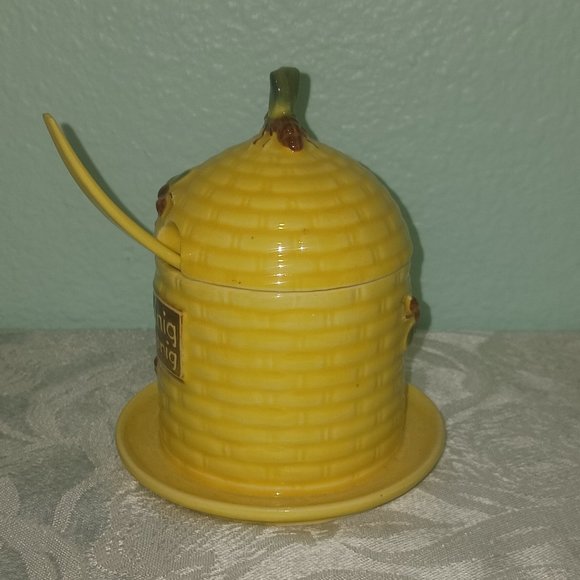 Vintage Goebel W Germany Honey Pot with Lid and Spoon ca. 1960 - 1972 - Picture 2 of 11